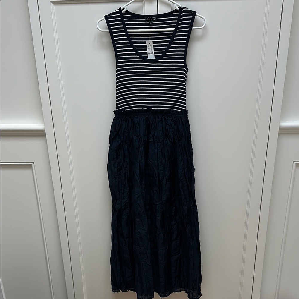 J. Crew Navy and White Striped Maxi Dress
